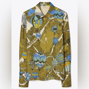 Tory Burch Runway Silk Twill Shirt: Balloons in the Sky
